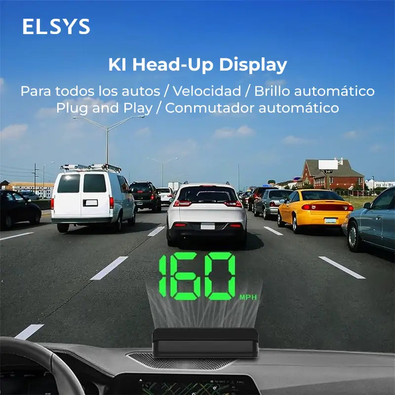 Pantalla HUD GPS para auto con velocímetro digital K1, brillo automático y conexión USB para carro, moto y camión universal diario