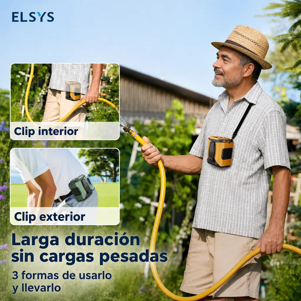 Ventilador personal manos libres con 10 velocidades, motor brushless y carga USB-C para obra, jardín, bici y camping en días calurosos