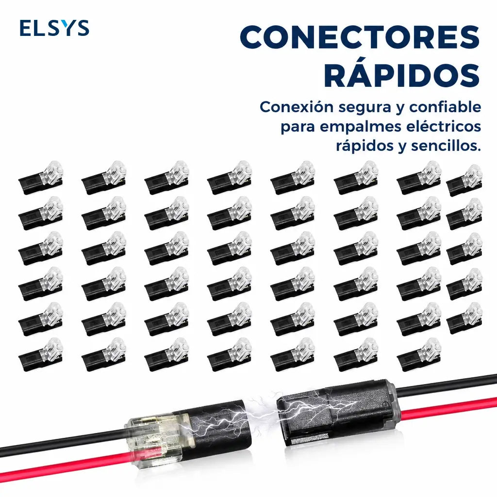 Conectores rápidos de 2 pines para tiras LED de bajo voltaje, con broche seguro para cableado DIY en auto y hogar