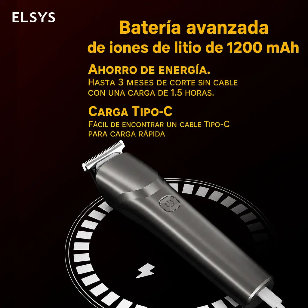 Recortadora eléctrica multifunción resistente al agua con carga USB-C rápida y 4 peines guía para barba, cabello y cuerpo, uso diario y viajes