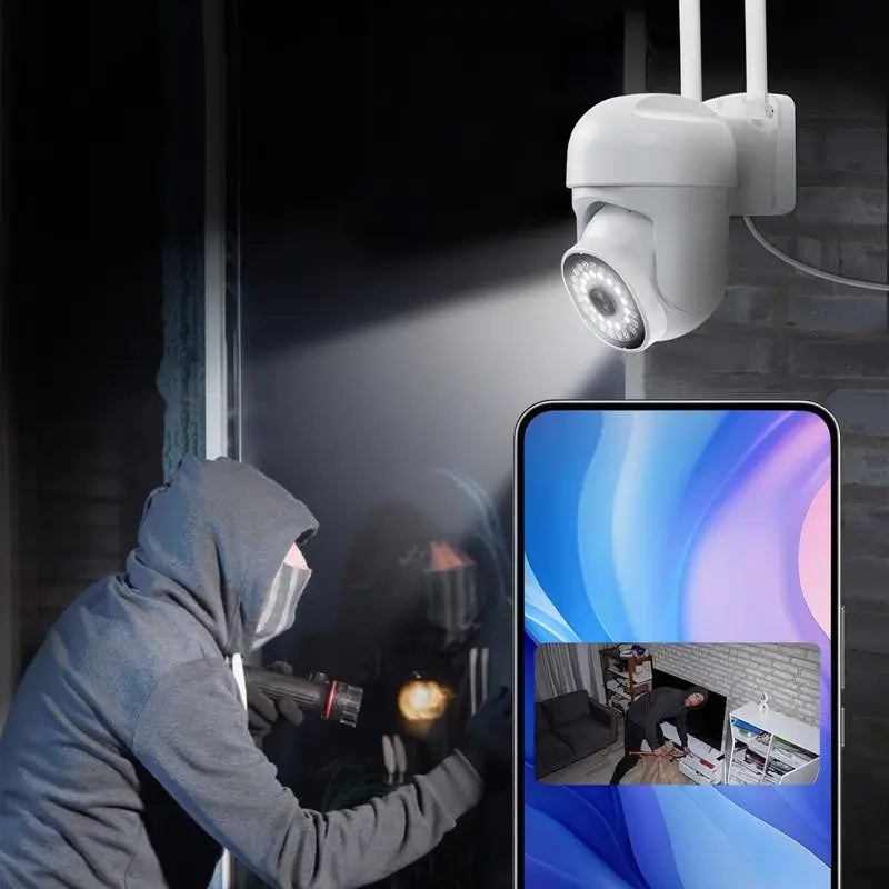 Cámara de Seguridad 3MP, Video 2K HD con Visión Nocturna a Color, Rotación de 360°, WiFi 2.4Ghz, Detección de Movimiento y Audio Bidireccional - Fácil Instalación para el Hogar