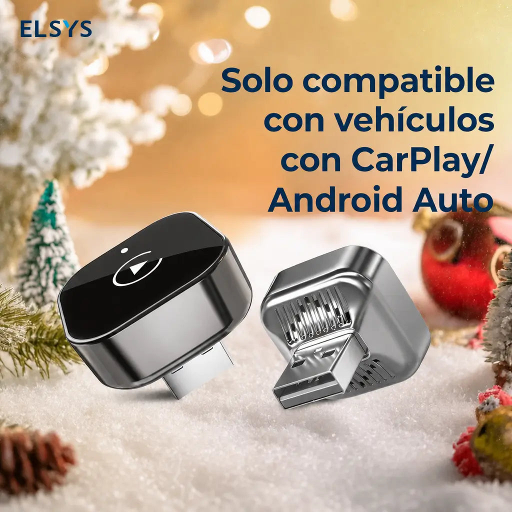 Mini dongle USB inalámbrico para convertir CarPlay y Android Auto cableado, ideal para navegación, música y llamadas manos libres en el auto