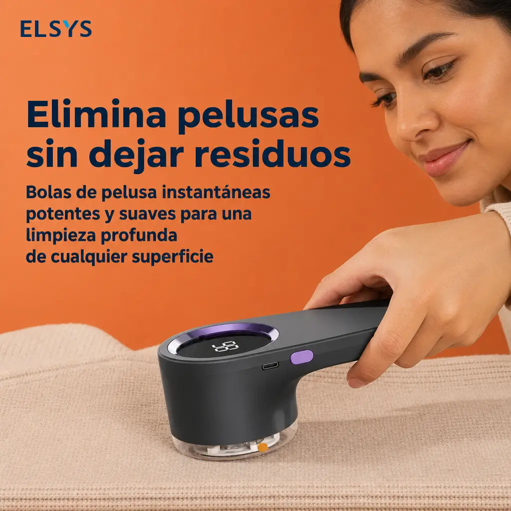 Máquina quitapelusas portátil USB Type-C con cubierta protectora para renovar ropa, muebles tapizados y alfombras en minutos sin ocupar mucho espacio