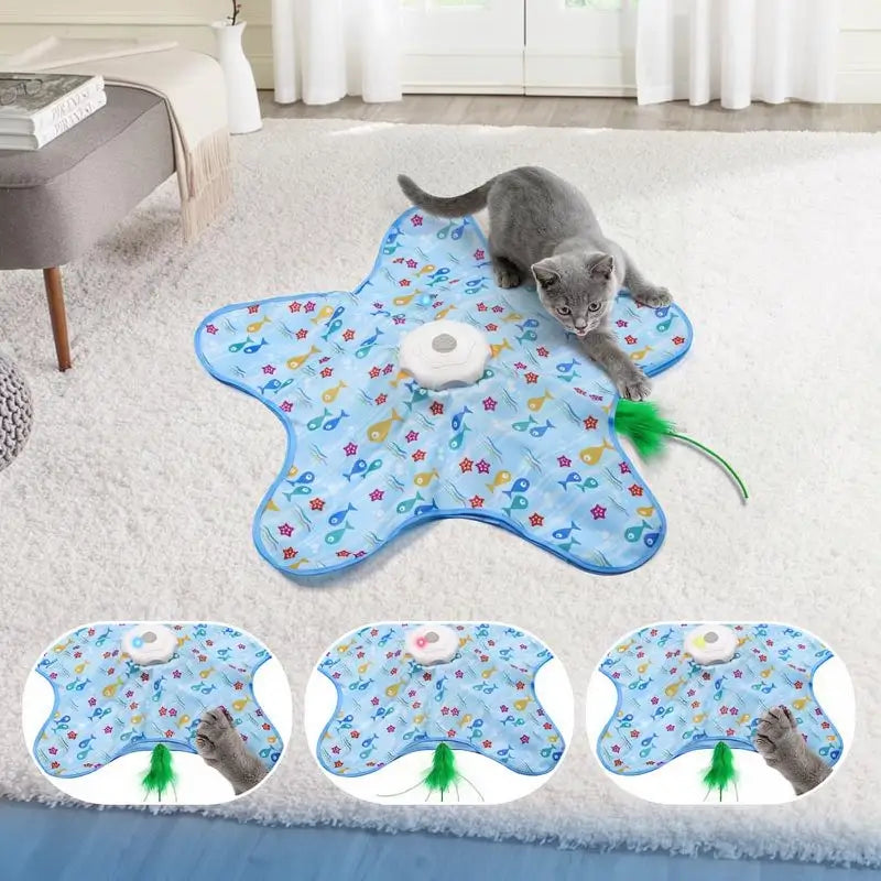 Juguete Interactivo para Gatos con Pluma de Movimiento Aleatorio, Juguete de Escondite Recargable para Gatos Aburridos, Ejercicio en Casa y Alivio del Aburrimiento para Todas las Razas