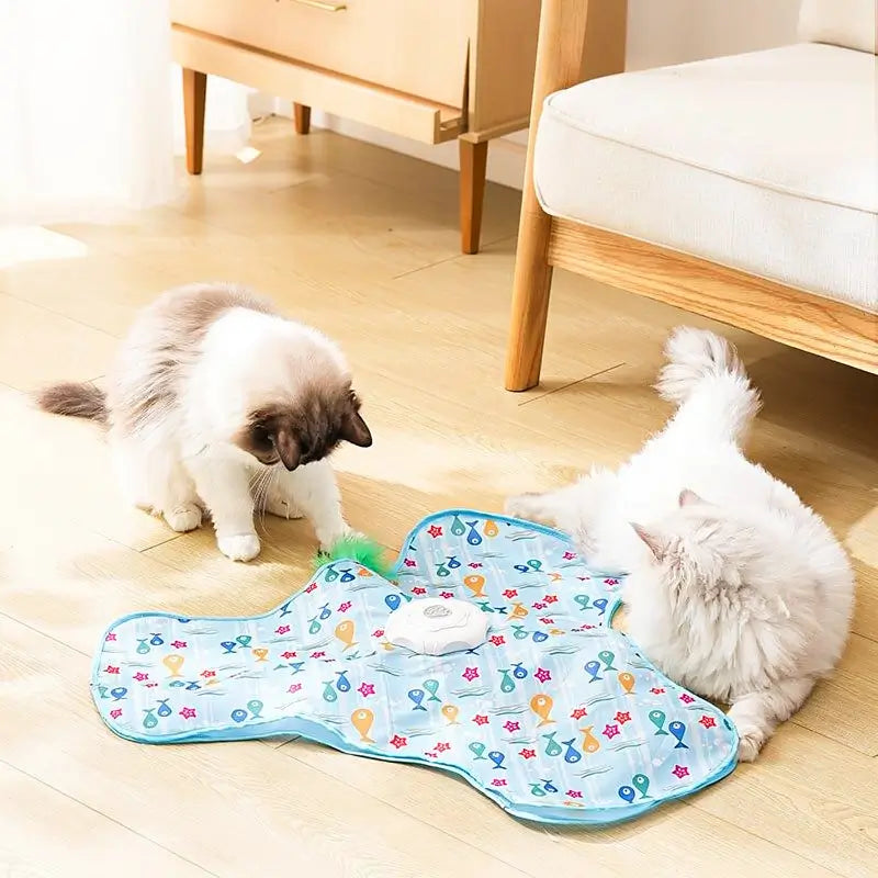 Juguete de Caza con Cubierta para Gatos, Plataforma Giratoria Eléctrica Automática para Mascotas con Diseño de Juego Independiente para Alivio de Estrés