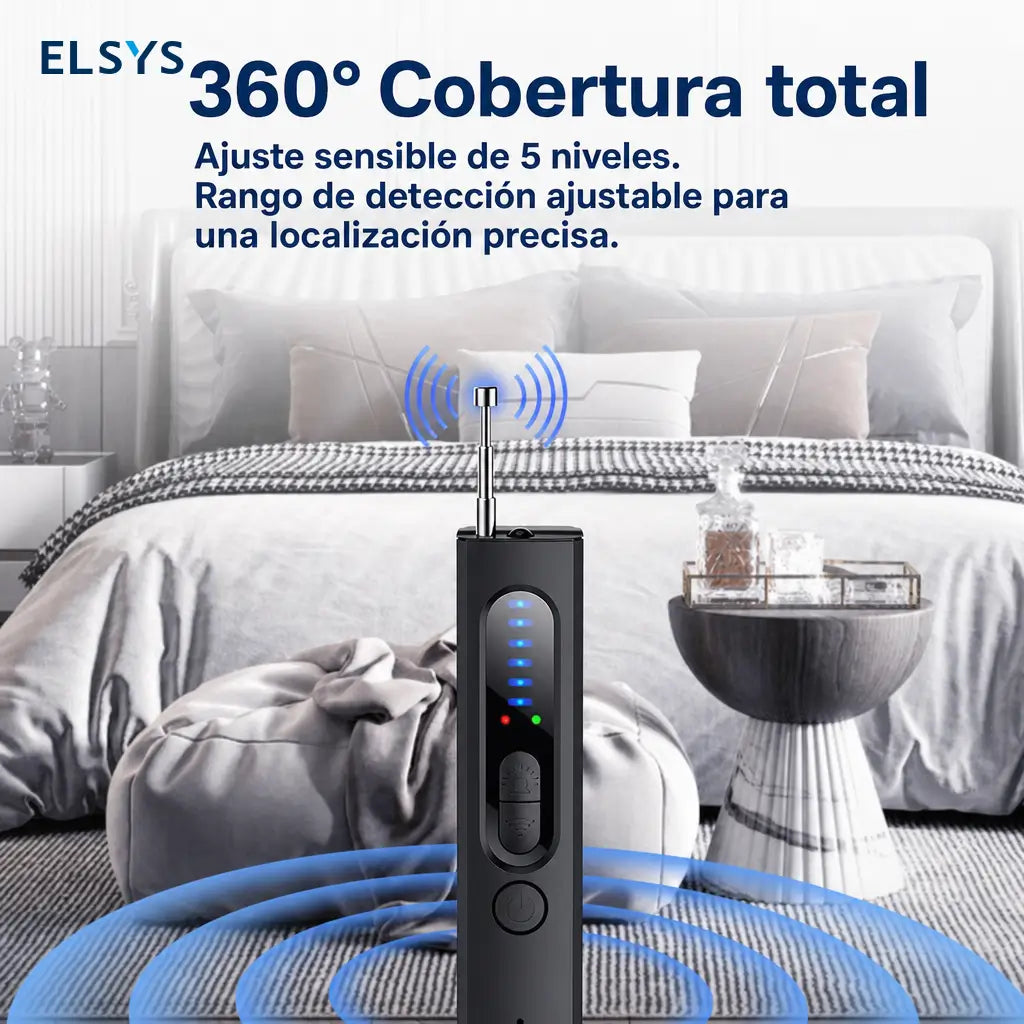 Detector portátil de cámaras ocultas, rastreadores GPS y señales RF con antena extensible para viajes, hotel, oficina, auto y uso diario