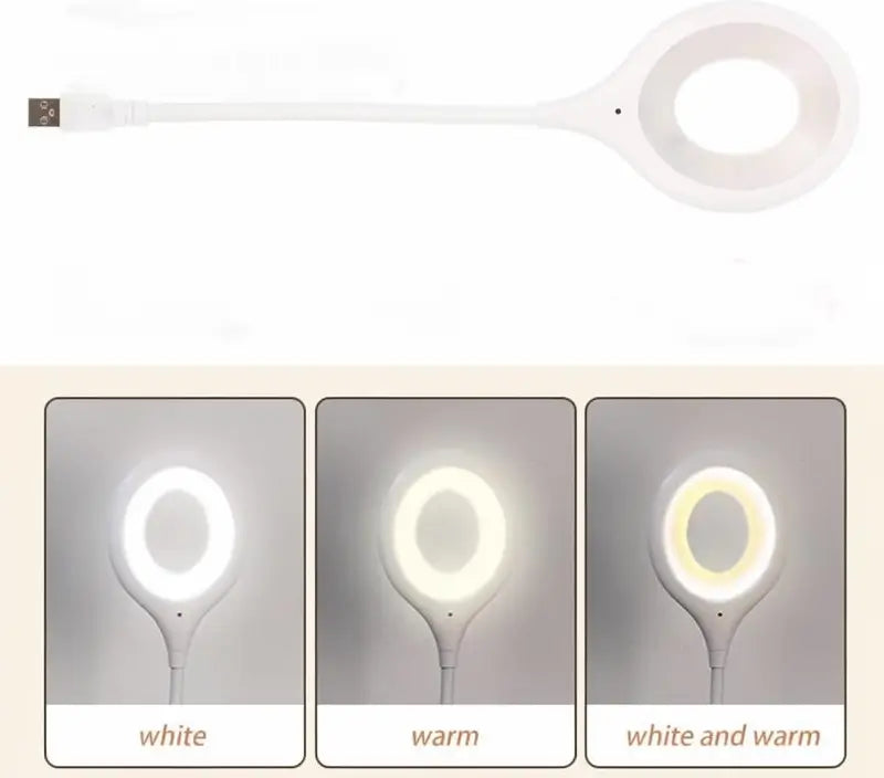 Lámpara LED USB con Control de Voz y Cuello de Cisne Flexible para Lectura, Luz de Noche Inteligente para Recámara, Oficina y Estudio