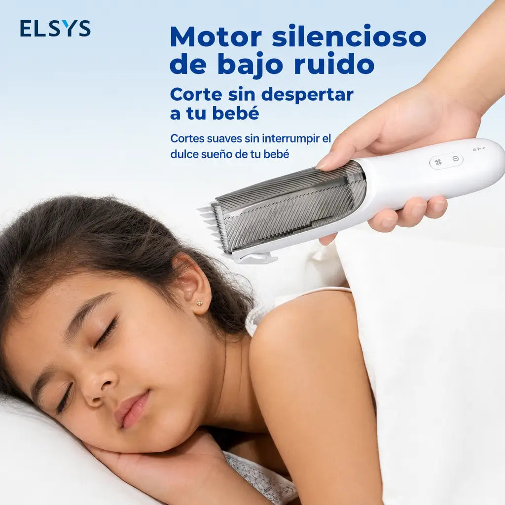 Cortadora de cabello para bebé con succión silenciosa, cuchillas cerámicas y peines ajustables para cortes seguros en casa prácticos