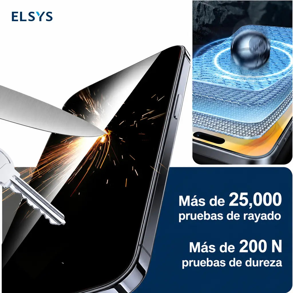 Protector de pantalla 2 piezas con vidrio 9H y ajuste edge-to-edge para iPhone y Samsung — privacidad o 8K HD