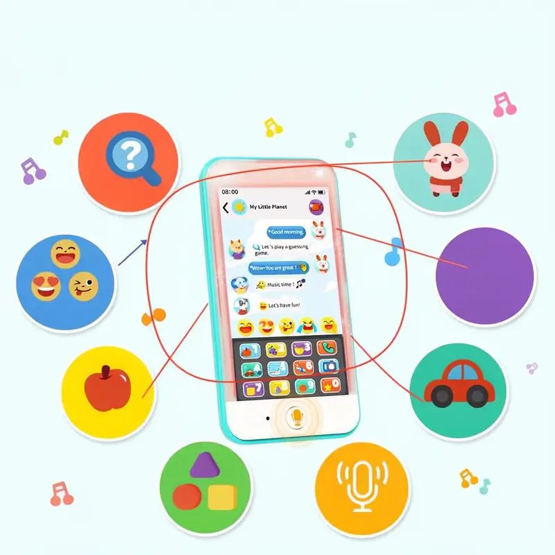 Teléfono de Juguete para Bebé con 29 Funciones, Música y Luces, Actividades Motoras, Regalo de Navidad para Bebés de un Año