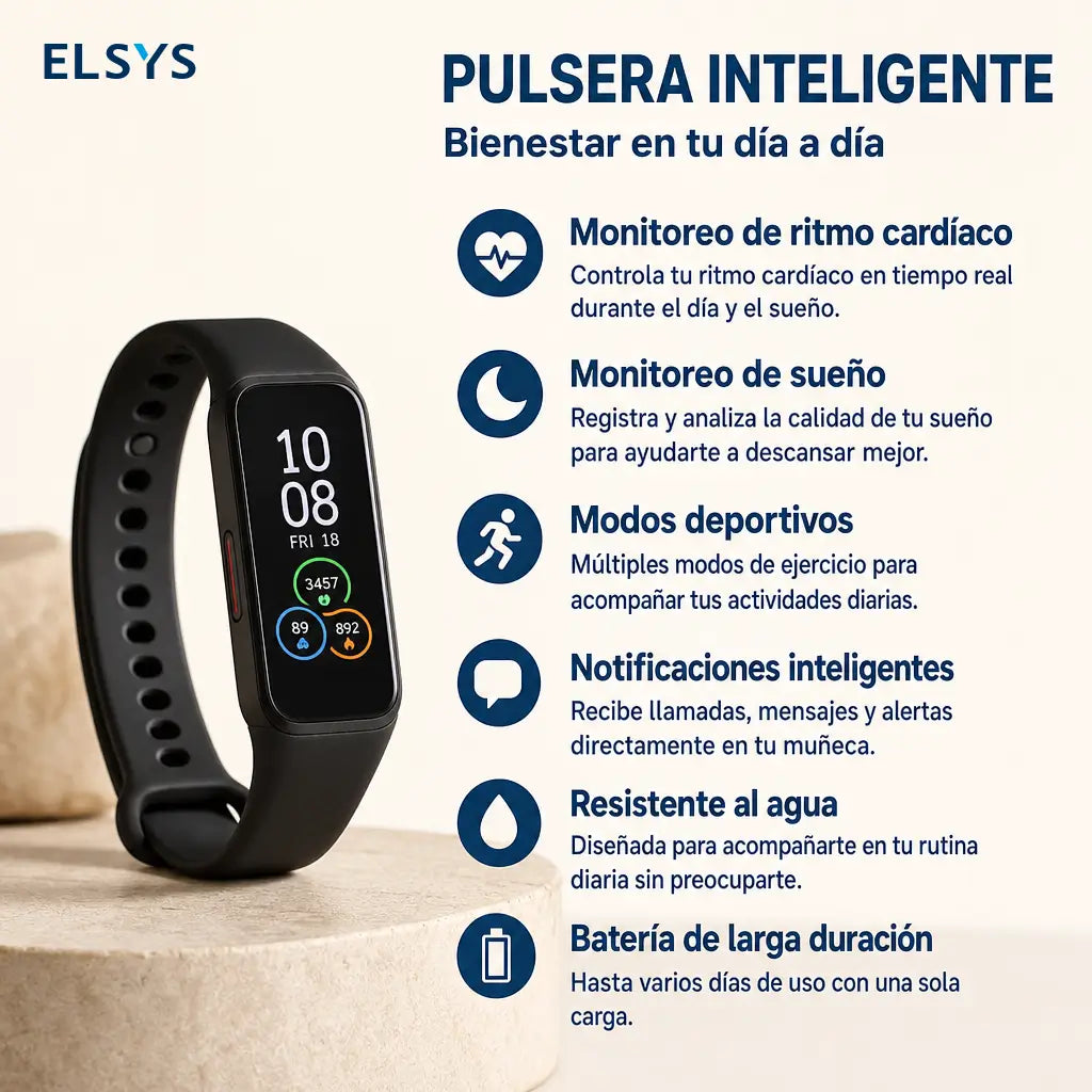 Anillo inteligente con monitoreo cardiaco, sueño y 5 modos deportivos para uso diario, ejercicio y seguimiento en celular iOS y Android
