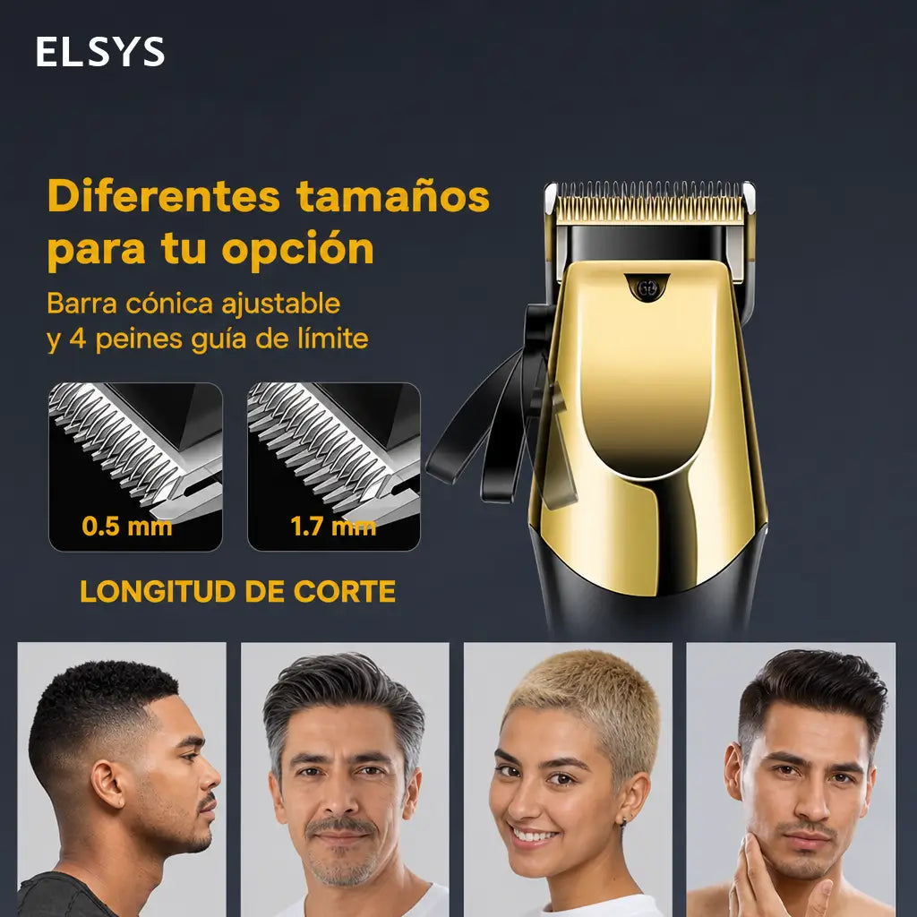 Kit de cortadora y recortadoras para hombre con carga USB, pantalla LCD y cuchillas ajustables para cortes en casa o barbería