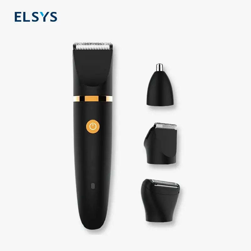 Recortadora de Vello Corporal Eléctrica 3 en 1 para Hombre, Rasuradora de Ingle y Nariz Impermeable e Inalámbrica con Base de Carga