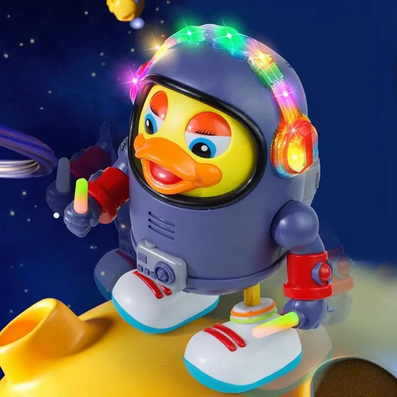 Pato Astronauta Bailarín Musical para Niños con Luces LED, Juguete Interactivo Caminante Regalo de Navidad para Todas las Edades