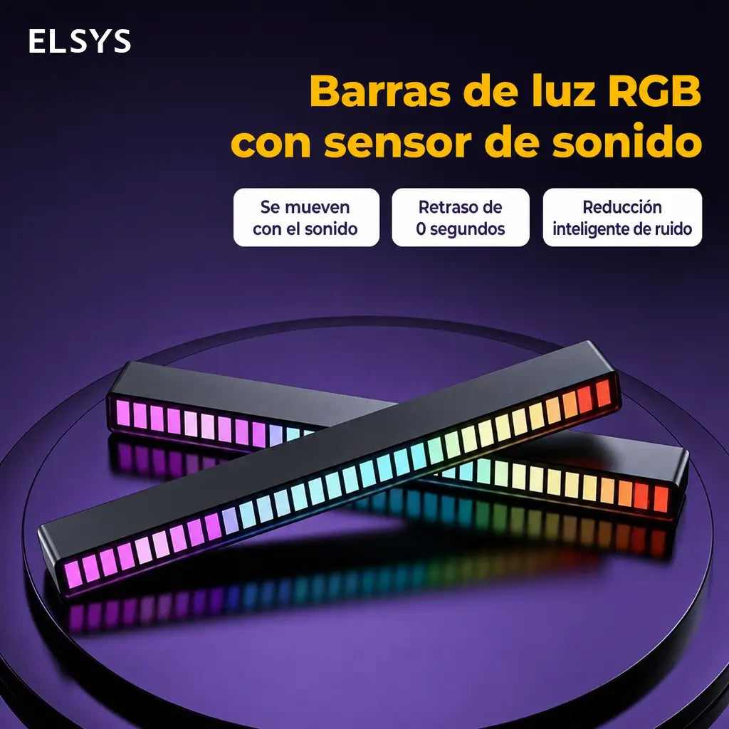 Luz LED RGB rítmica con control por app y USB-C para gaming, fiestas, auto y escritorio con sonido sincronizado portátil recargable