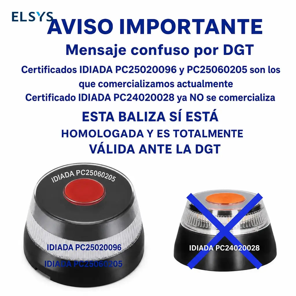 Baliza V16 geolocalizada con SIM y luz 360° certificada DGT para emergencias en carretera con Type-C y baterías AA del auto