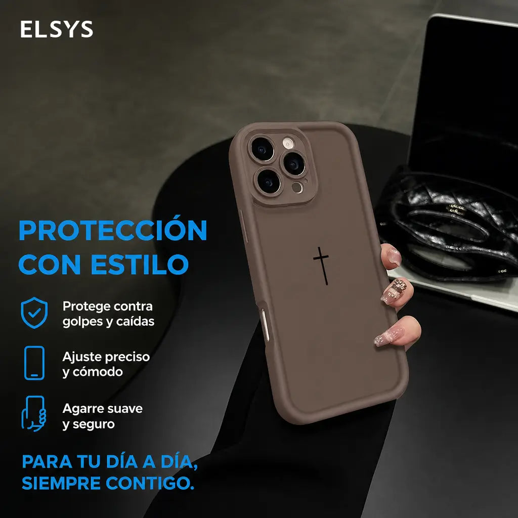 Funda para iPhone 17 Pro Max a 11 con cruz bíblica, antishock ligera y protección completa de cámara para uso diario seguro
