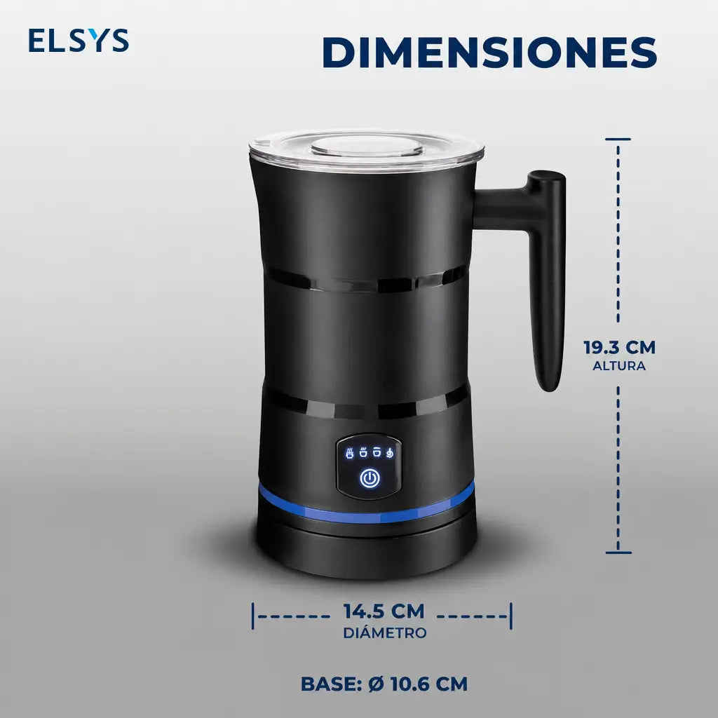 Espumador de leche compacto y silencioso con calentamiento para preparar lattes, capuchinos, chocolate caliente y bebidas en oficina sin complicaciones diarias