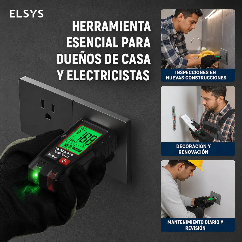 Probador de contactos GFCI con pantalla LCD, detector de fallas de cableado para tomas 110V/120V en casa y mantenimiento eléctrico seguro