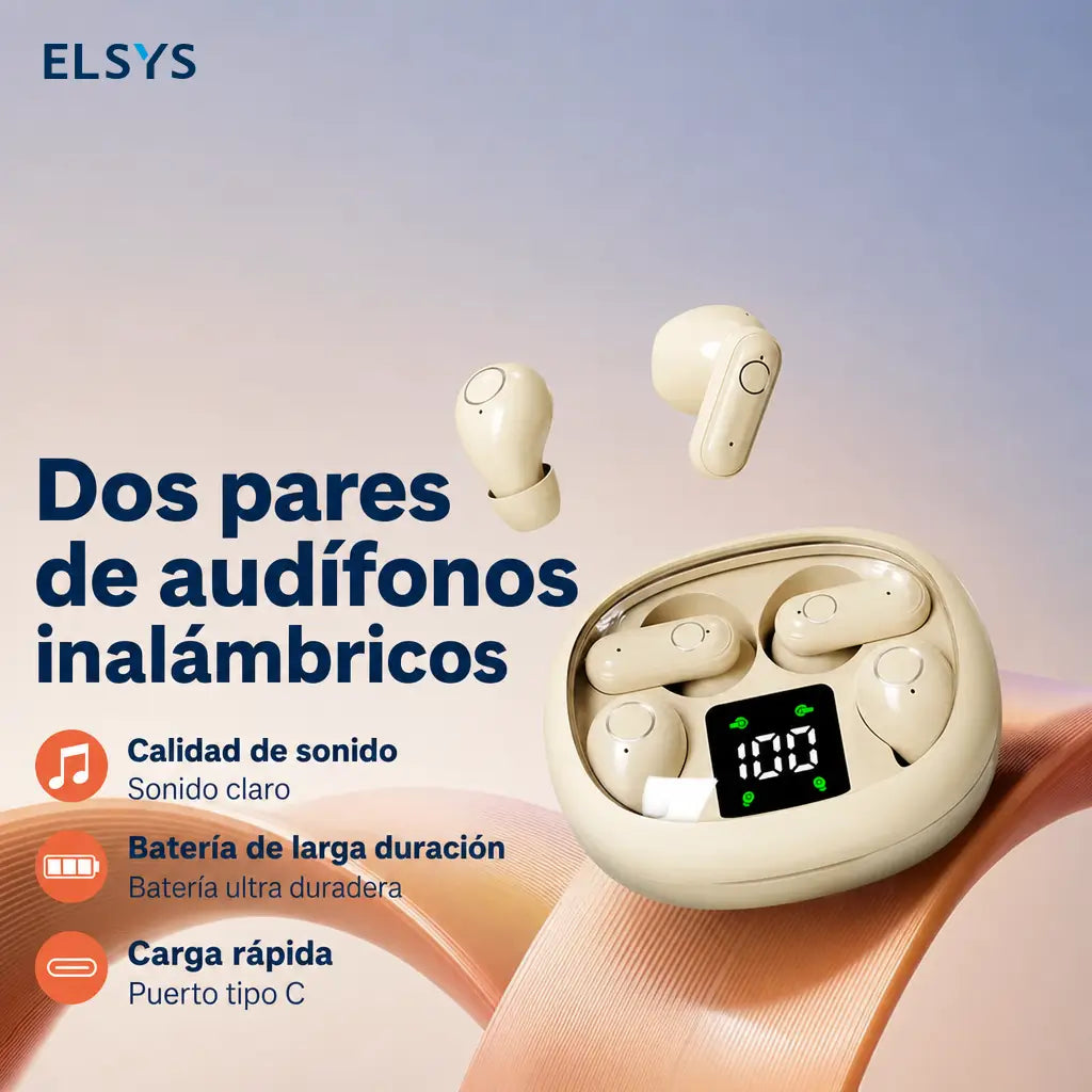Audífonos Bluetooth 5.4 invisibles con micrófono y estuche compacto para dormir, trabajar, hacer ejercicio con control táctil y resistencia IPX5