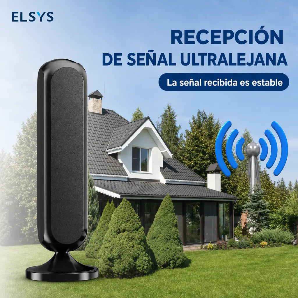 Antena digital interior para Smart TV con señal 360° amplificada, recepción 4K HD y fácil instalación en departamentos sin mensualidades