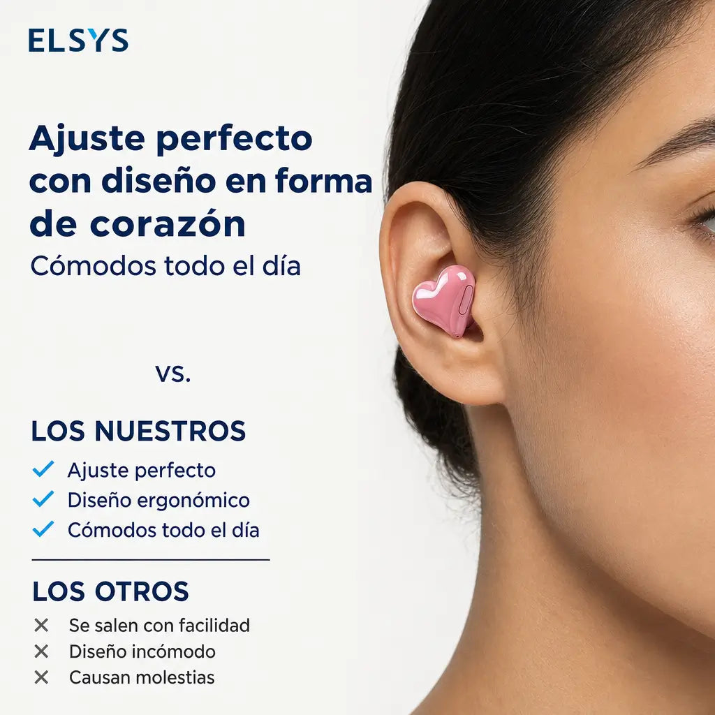Audífonos inalámbricos en forma de corazón con cancelación de ruido Bluetooth 5.3 para música, llamadas y gaming diario en celular con estilo