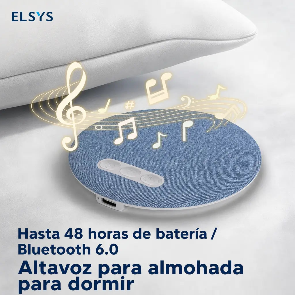 Bocina Bluetooth para almohada S-1 ultradelgada con ruido blanco y temporizador para dormir sin audífonos cómodamente