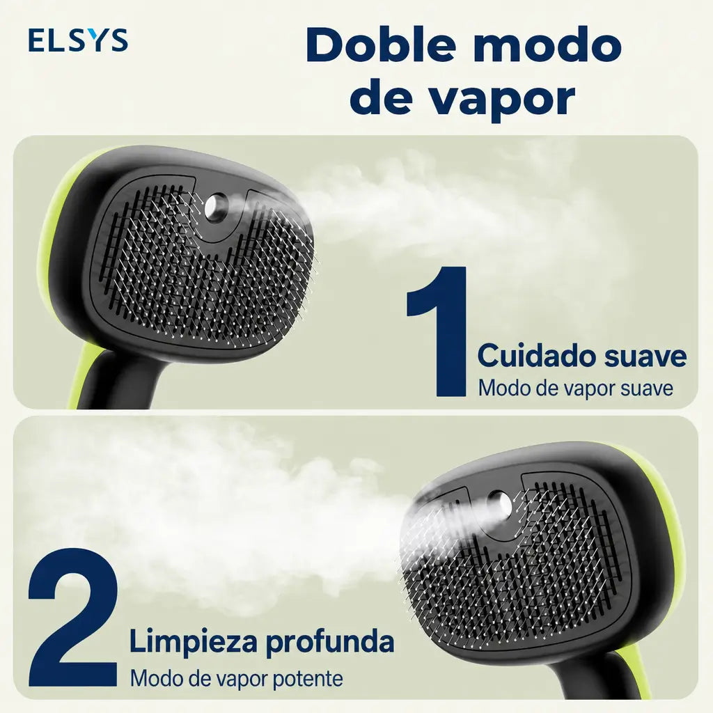 Cepillo de vapor para mascotas con autolimpieza, masaje y dos modos de rociado para perros y gatos con pelo suelto en casa