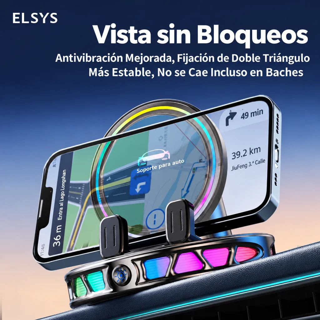 Soporte para auto 360° con carga inalámbrica