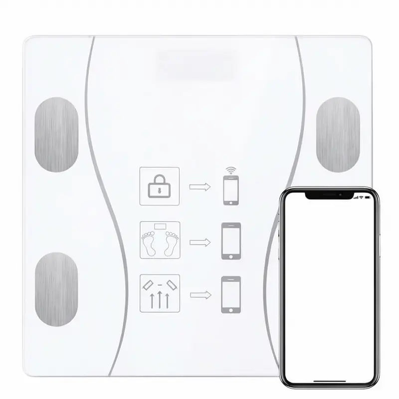 Báscula Digital de Baño Inteligente con Bluetooth e IMC 180kg - Monitoreo de Salud Inalámbrico