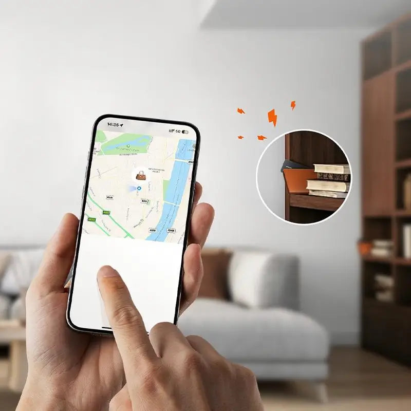 Localizador Inteligente Delgado para Cartera, Rastreador Bluetooth Recargable, Impermeable IP68, Compatible con iOS, Tarjeta Magnética con Botón
