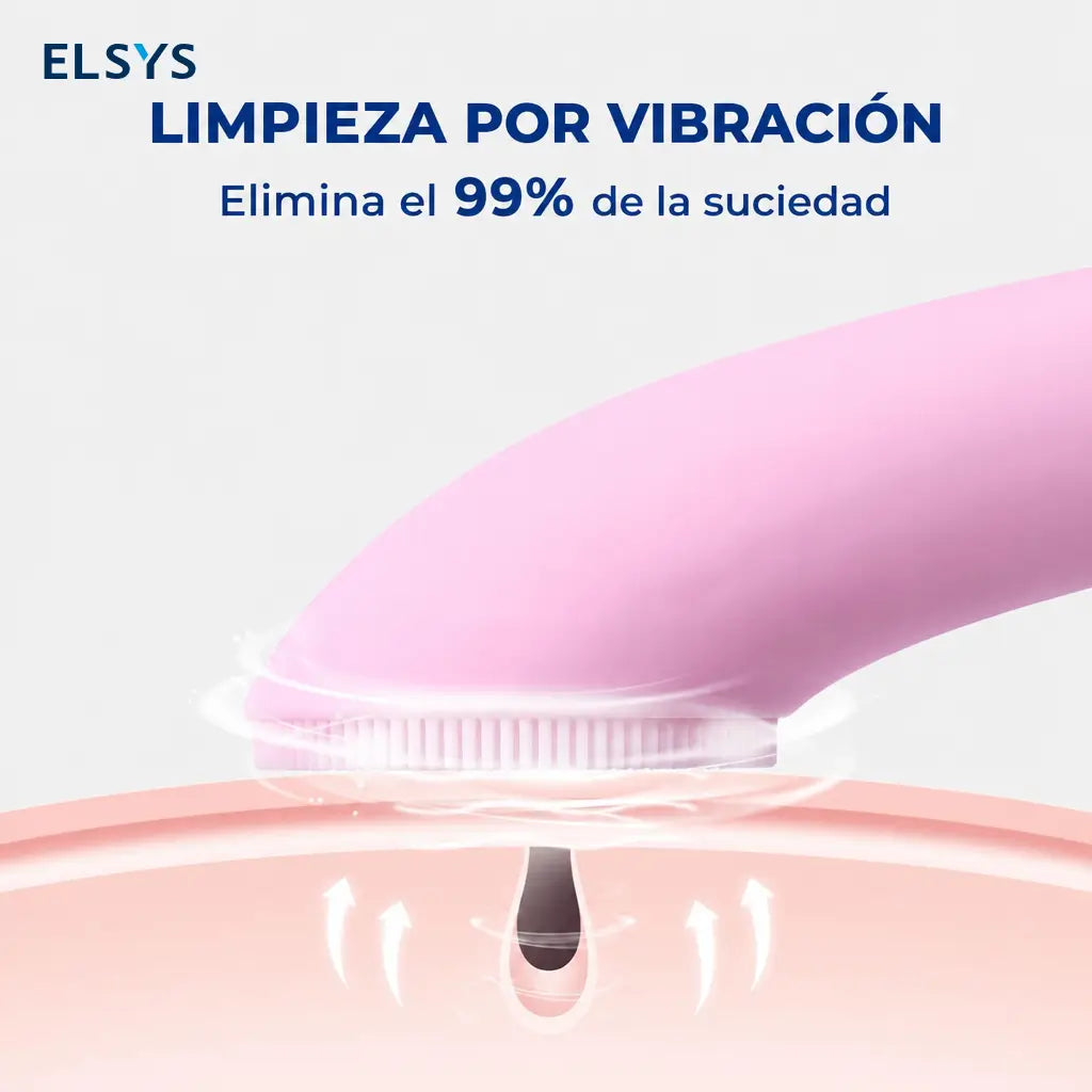 Cepillo facial eléctrico de silicón con calor 40°C y 5 vibraciones para limpieza profunda y exfoliación diaria en todo tipo de piel