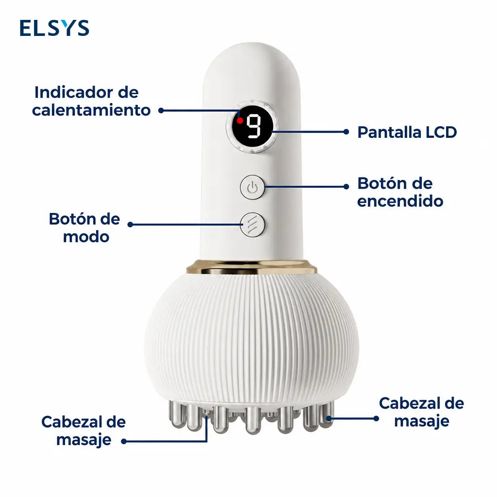 Masajeador corporal de tejido profundo con calor y luz roja, 9 velocidades para relajar cuello, espalda, piernas y abdomen en casa