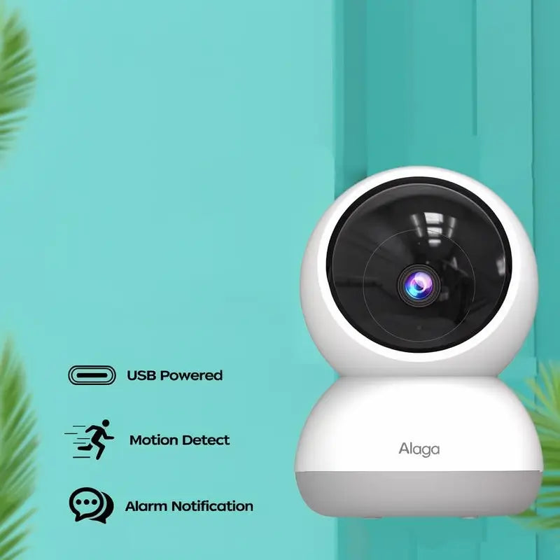 Cámara de Seguridad WiFi 6 2K Doble Banda 2.4G/5G, Monitor 3MP para Interiores, 360° Pan/Tilt, Detección de Humanos, Compatible con Alexa