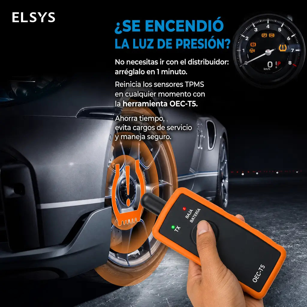 Herramienta de reaprendizaje TPMS EL-50448 para sensores 315/433MHz en autos GM, Buick, Chevy y Cadillac, ideal para rotación o cambio de llantas