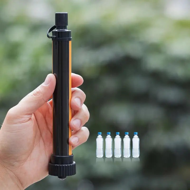 Filtro de Agua Portátil para Exteriores, Popote de Emergencia para Senderismo, Camping y Pesca, Diseño Ligero y Compacto, Paquete de 2 Piezas