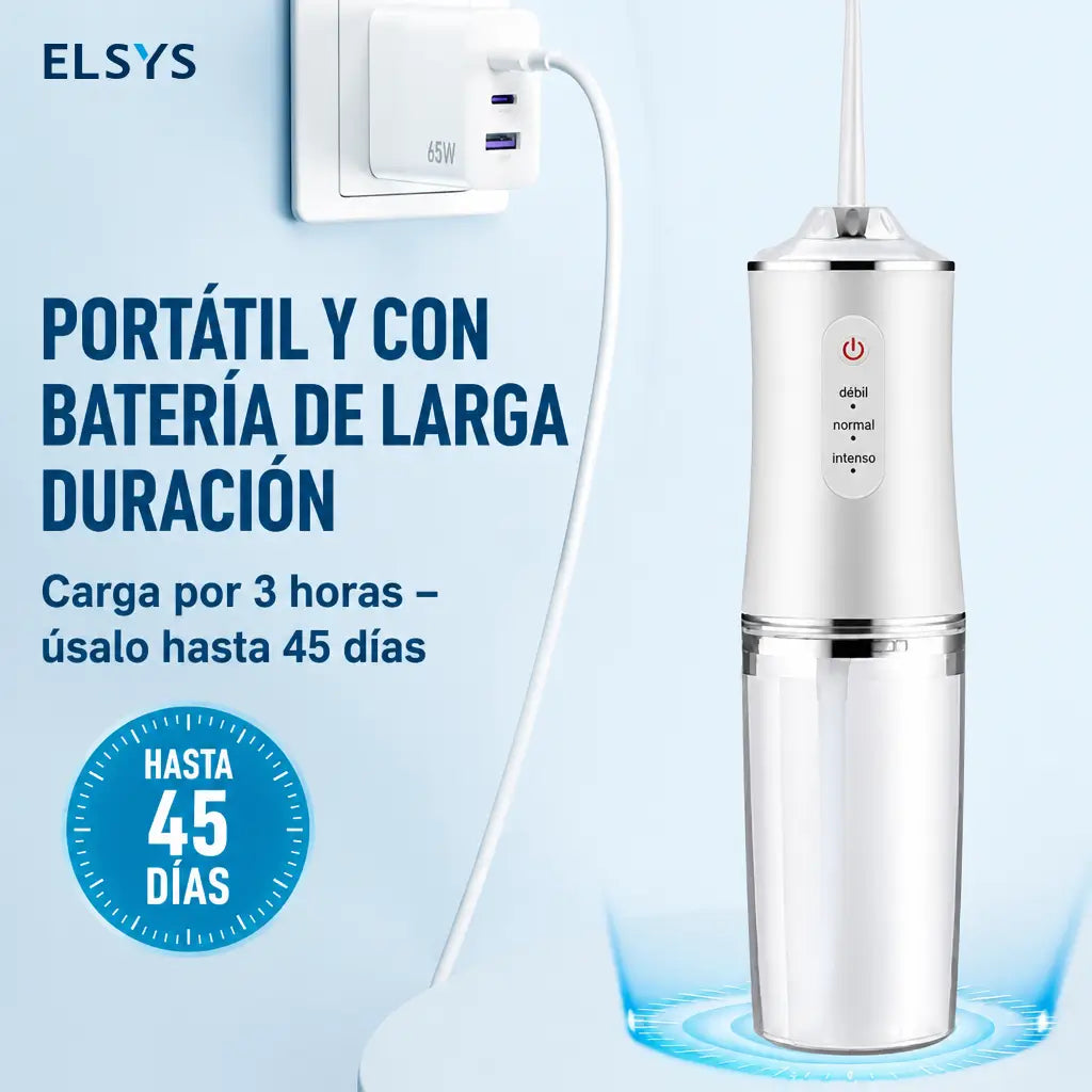 Irrigador bucal portátil recargable con tanque desmontable de 300 ml para limpieza dental diaria y cuidado de encías en adultos