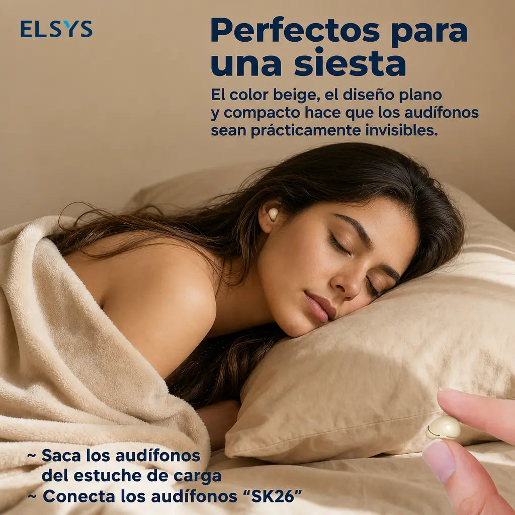 Audífonos Bluetooth 5.4 mini invisibles con cancelación de ruido para dormir, trabajar, jugar y escuchar música sin presión en el oído todo el día