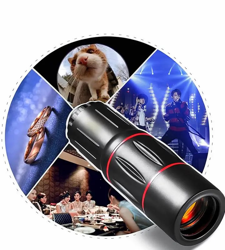 Lente Telescópico Profesional para Celular, Zoom Óptico HD 28X-36X con Adaptador Universal. Ideal para Conciertos, Estadios y Paisajes.