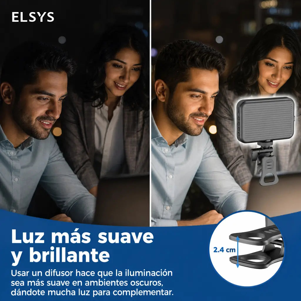 Luz LED recargable de clip con 3 tonos y 10 niveles para selfies, videollamadas, streaming y maquillaje en celular o laptop
