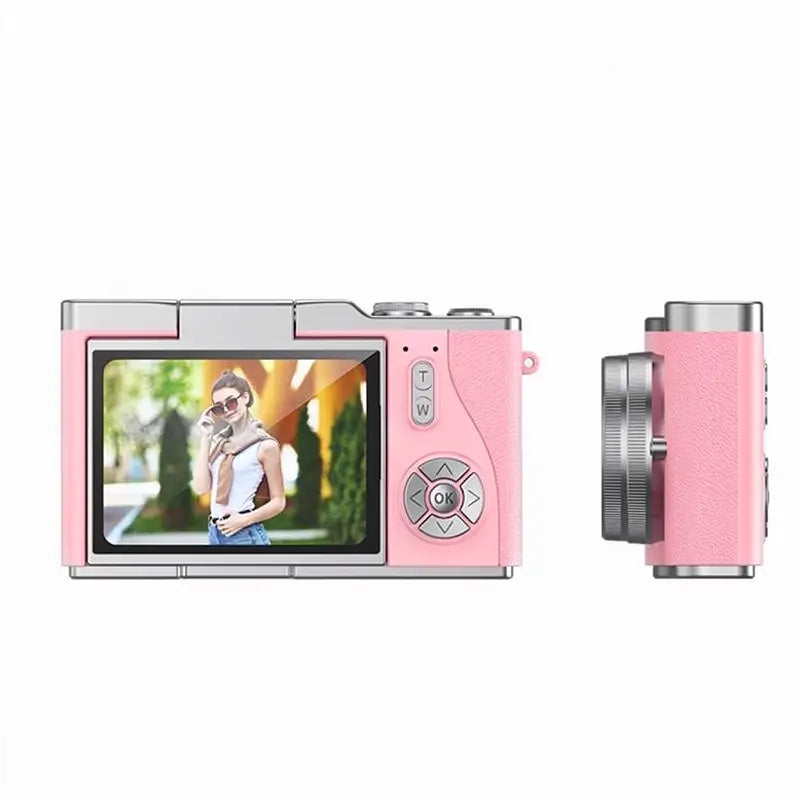 Cámara Digital Retro CCD para Estudiantes, Pantalla Plegable 1080P, Mini Cámara Fotográfica con Juegos y Filtros, Zoom Digital