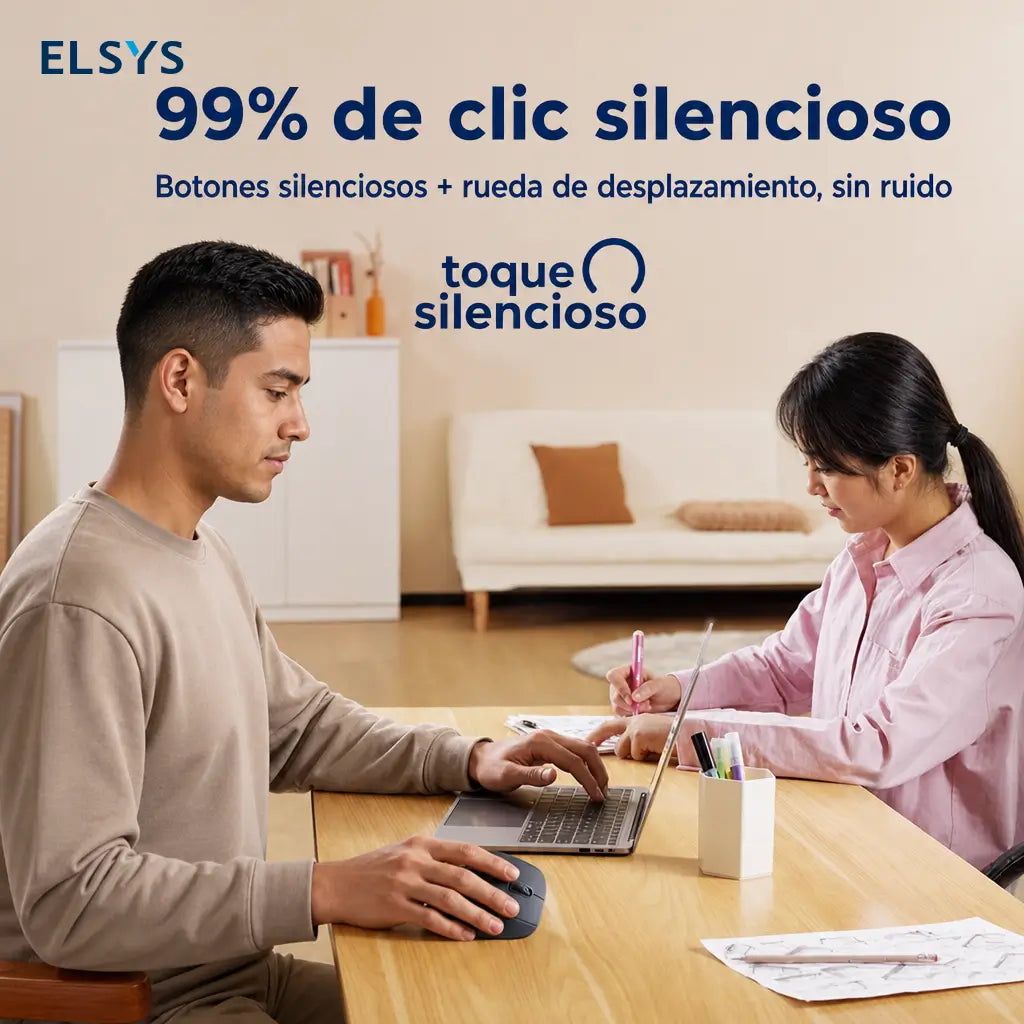 Mouse vertical ergonómico inalámbrico 2.4G con 5 botones, 4000 DPI ajustable y clic silencioso para oficina, laptop y computadora diaria