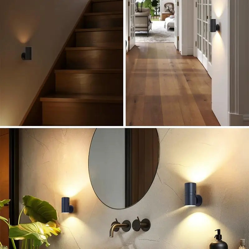 【Paquete de 2】 Luz Nocturna LED de Enchufe, Lámparas de Noche Modernas para Pared con Sensor de Oscuridad a Amanecer, Blanco Cálido 3000K, Brillo Ajustable 0-100LM, Luces Atenuables para Pasillo, Recámara y Escaleras