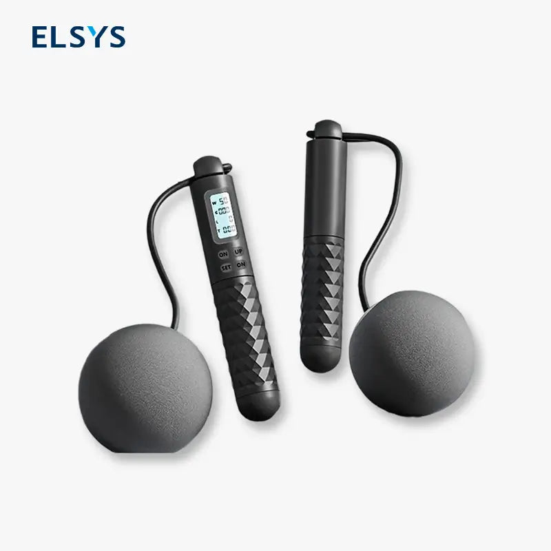 Cuerda para Saltar Inalámbrica Magnética con Bola de Gravedad, Cuerda Digital Ajustable con Contador de Calorías LED y Mango Antideslizante