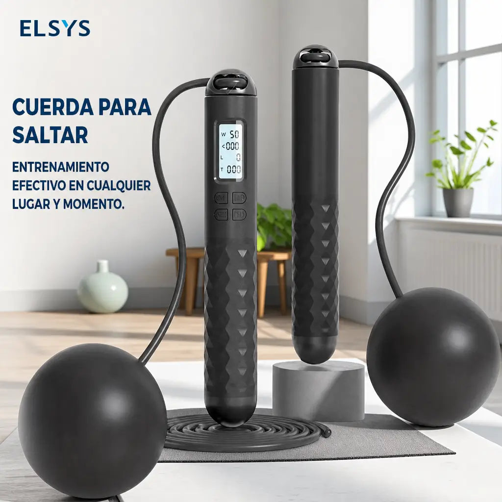 Cuerda para saltar inalámbrica con contador LED de calorías y agarre antiderrapante para entrenar en casa sin enredos todo el año