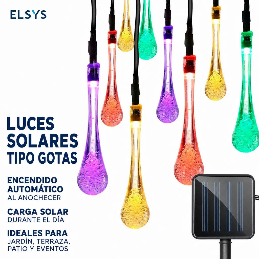 Guirnalda solar LED de 3 m con 20 focos impermeables IP65 y 8 modos para decorar jardín, terraza, balcón y patio exterior