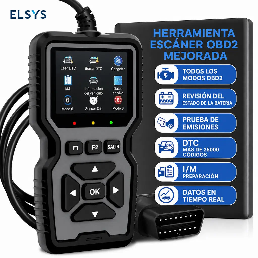 Escáner automotriz OBD2 profesional con datos en vivo, modos 6 y 8 para diagnosticar autos compatibles después de 1996