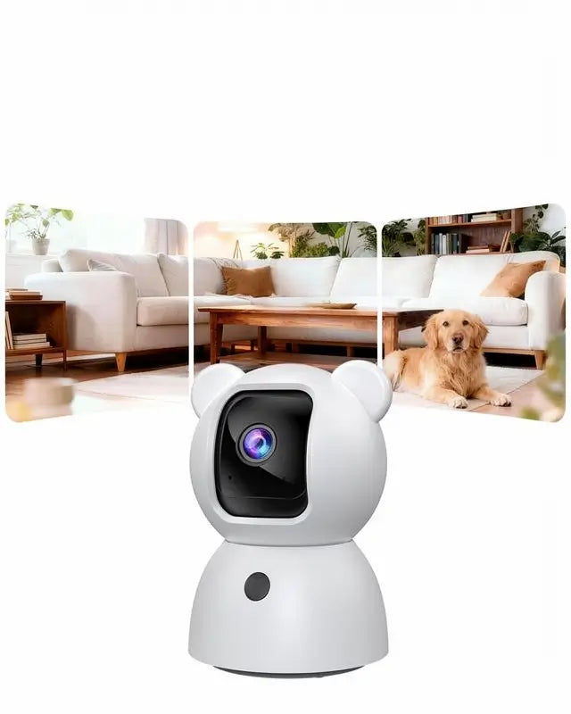 Cámara de Seguridad WiFi 2.5K 4MP para Interiores, Giro de 360°, Visión Nocturna, Audio Bidireccional y Monitoreo de Bebés y Mascotas con Tarjeta de 32GB
