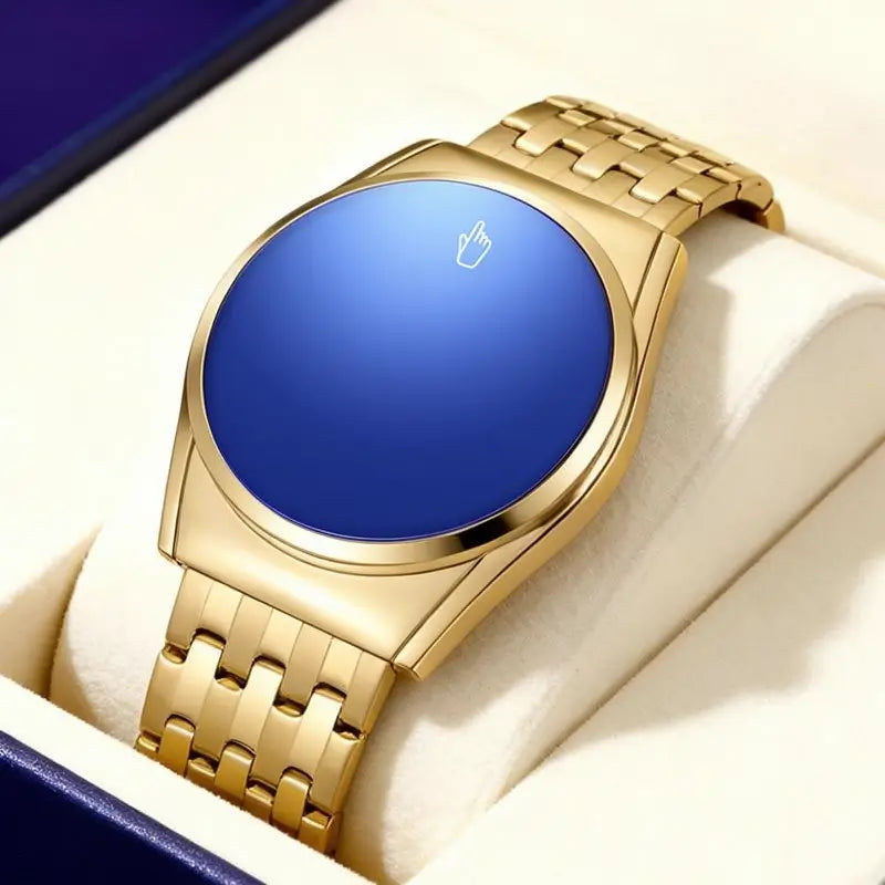 Reloj Deportivo para Hombre con Pantalla Táctil, Cristal Iridiscente en Forma de Diamante, Cronógrafo de Acero Inoxidable, Estilo Casual y de Negocios