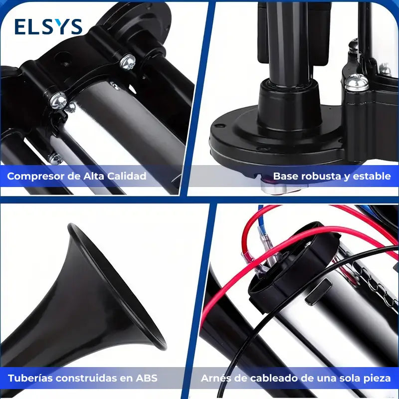 Kit de claxon de aire doble MOVATEK 12V 130dB con compresor para camiones, camionetas, autos, barcos y alarma de seguridad